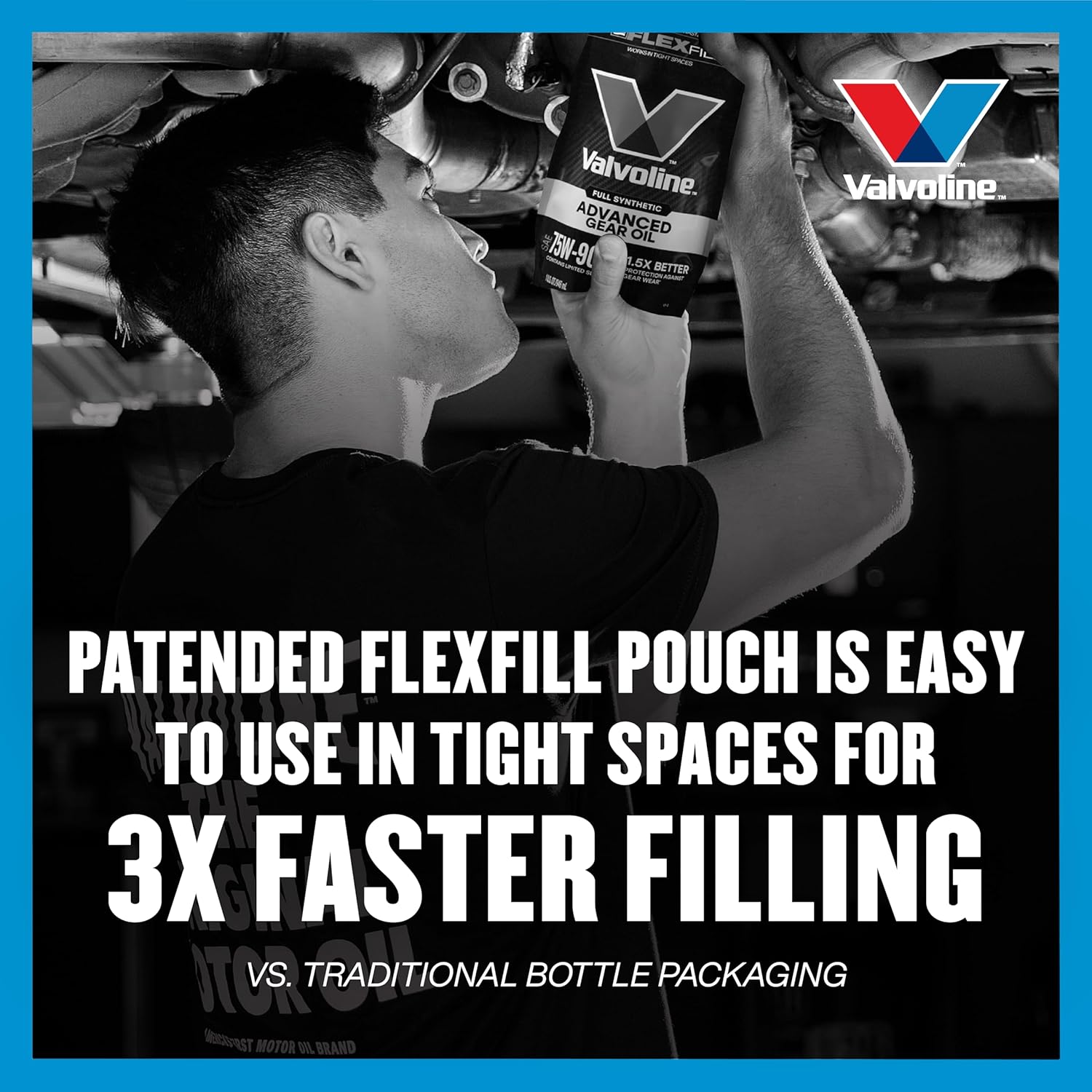 Valvoline FlexFill 75W-90 Full Synthetic Gear Oil – 1 Qt, 4-Pack