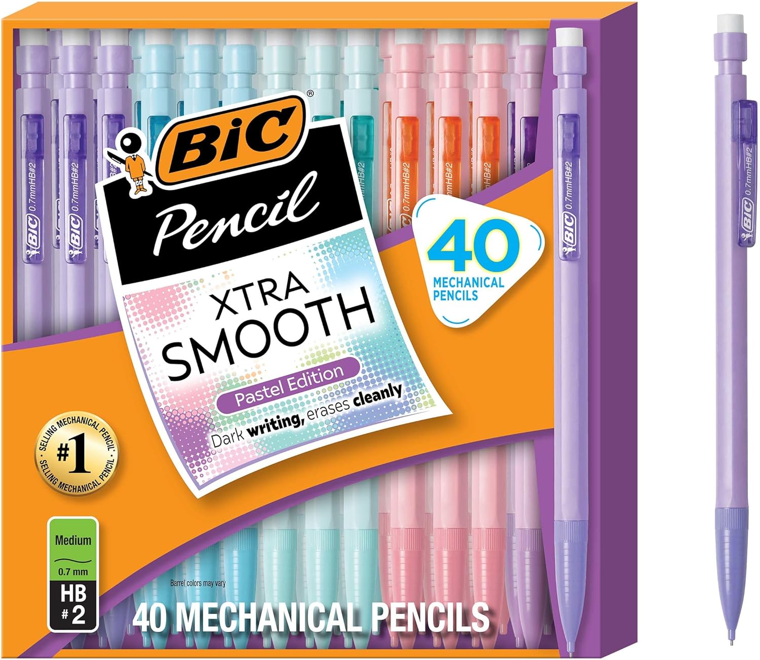 BIC Xtra-Smooth 0.7 mm Mechanical Pencils, 40 Count