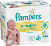 Sensitive Fragrance-Free Baby Wipes – 1344 Count, 24 Flip-Top Packs