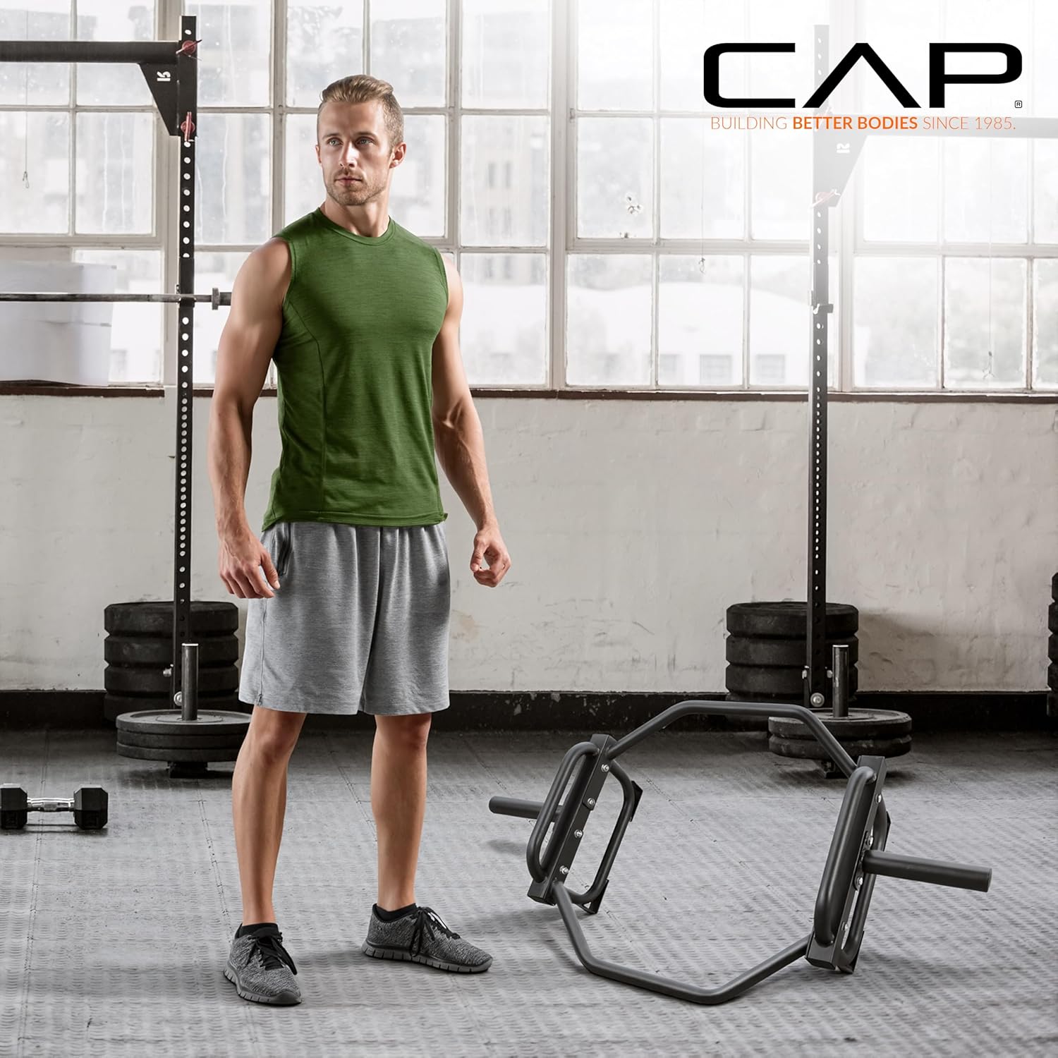 Olympic Trap Bar with Elevated Grip – 500 lb Capacity
