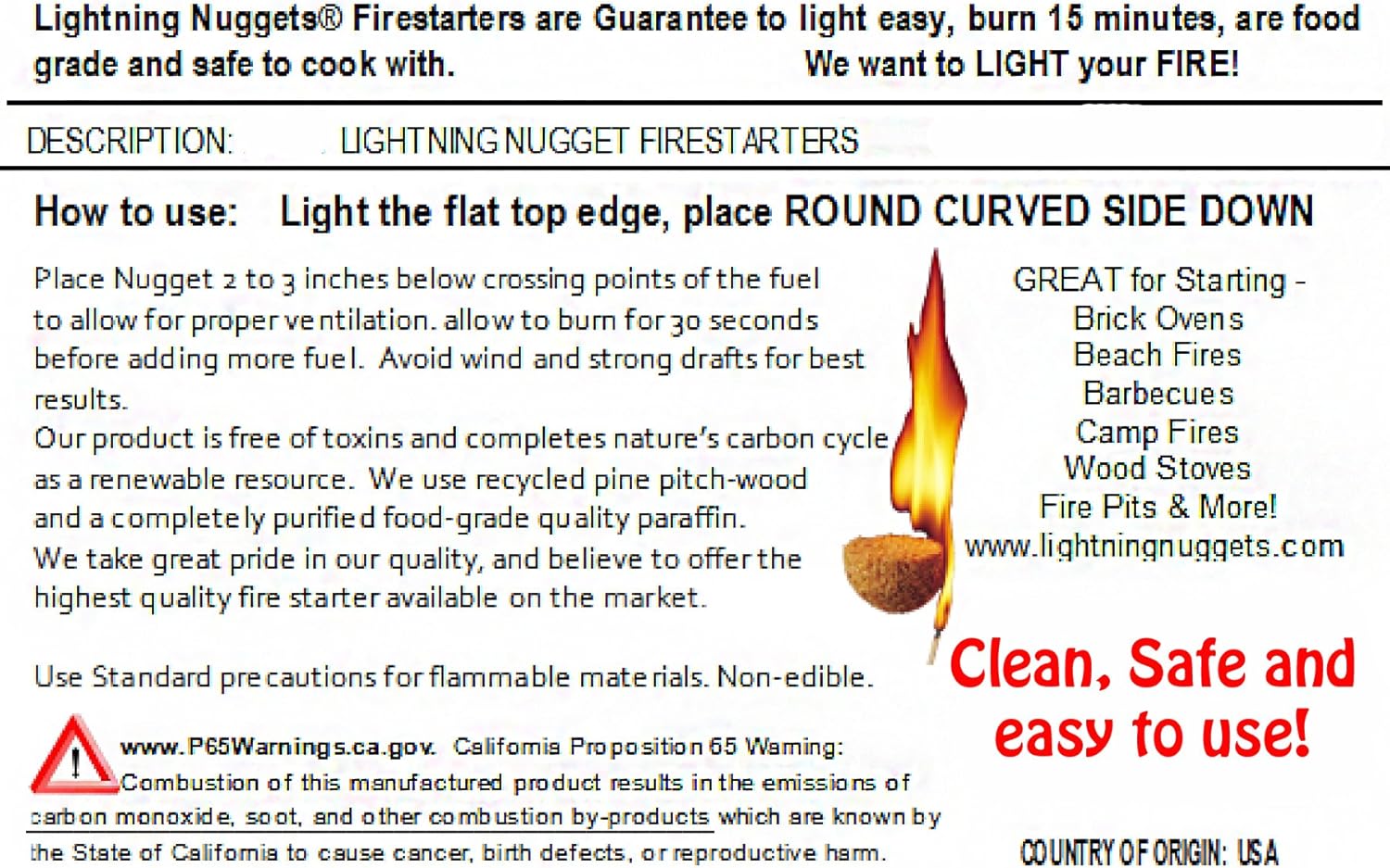 Fire Starter Nuggets – 100 Count