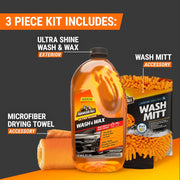 Armor All Car Cleaning Kit – Car Wash Soap, Wash Mitt & Microfiber Towel