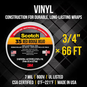 Scotch 35 Multi-Color Electrical Tape, 5-Pack