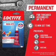 Loctite Threadlocker Red 271 – High-Strength Permanent Threadlocker, 6 mL