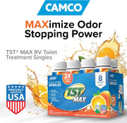 Camco TST MAX RV Toilet Treatment – 8 x 4 Oz Bottles, Orange