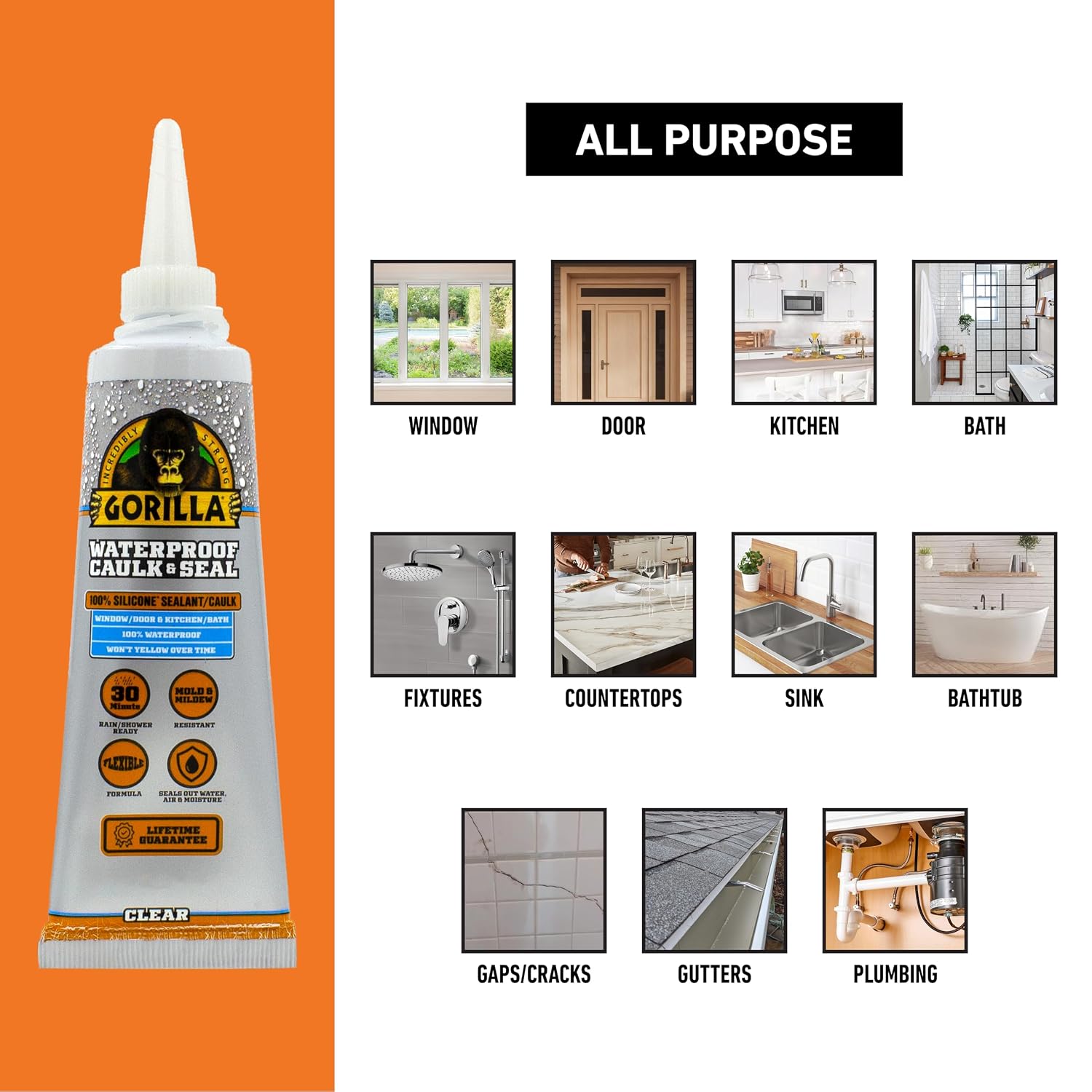 Clear Silicone Sealant 2-Pack