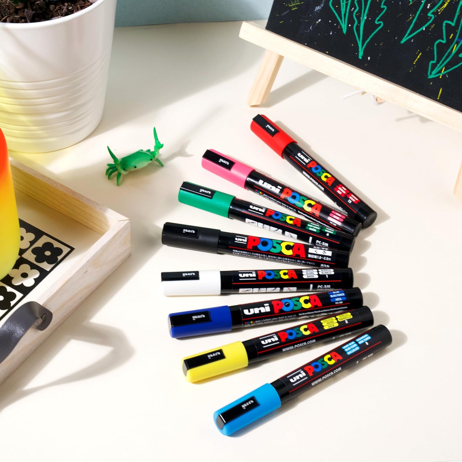 Opaque Paint Marker Set with Reversible Medium Tips – 8 Pack