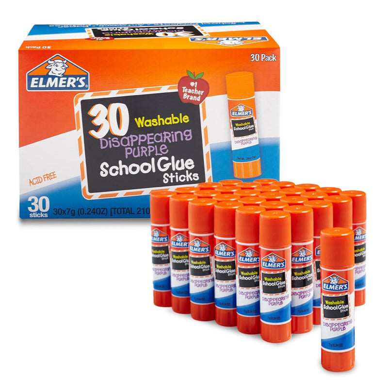 Washable Purple Glue Sticks 30 Pack