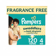 Fragrance-Free Hypoallergenic Baby Diapers – Size 4, 120 Count