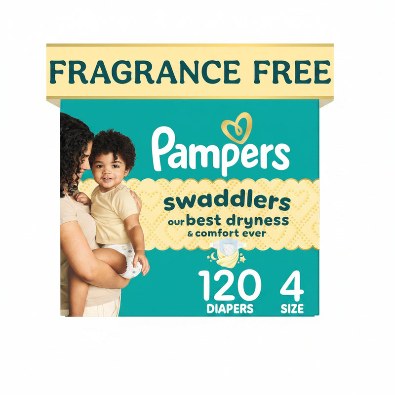 Fragrance-Free Hypoallergenic Baby Diapers – Size 4, 120 Count