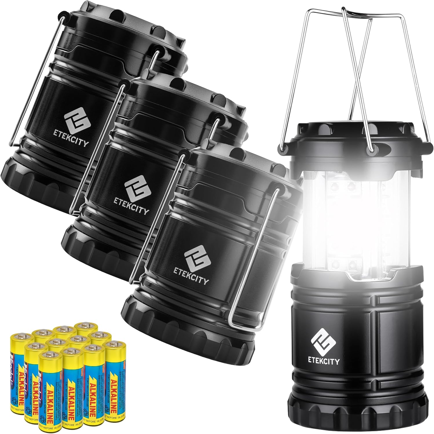 4-Pack Collapsible LED Camping Lanterns