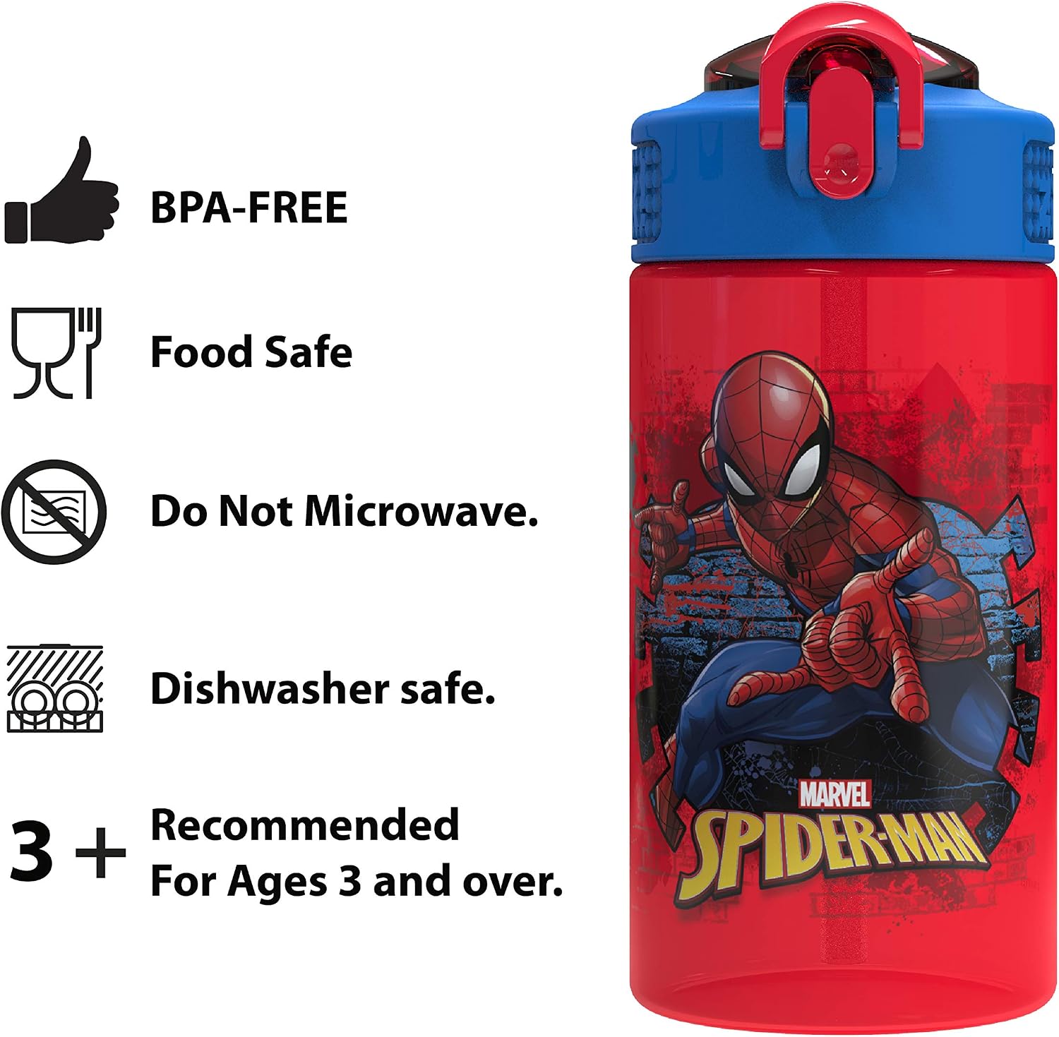 Kids Leak-Proof Water Bottle with Spout Cover – 16 Oz