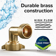 90-Degree Brass RV Water Hose Elbows – 2 Pack