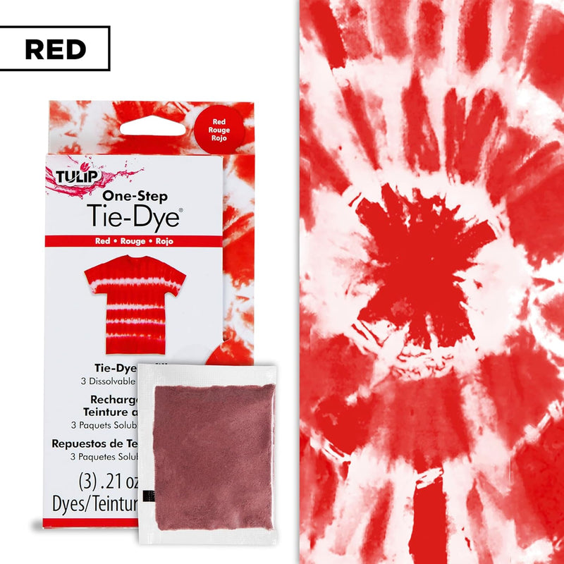 Tulip One-Step Tie-Dye Fabric Dye Refill – Red, 3-Pack
