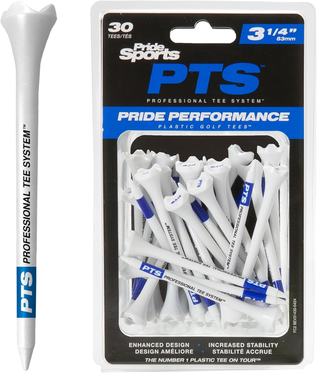 3-1/4 Inch Plastic Golf Tees 30 Count