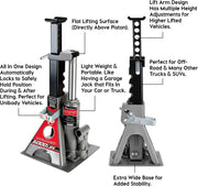 3-Ton All-in-One Hydraulic Bottle Jack & Vehicle Stand