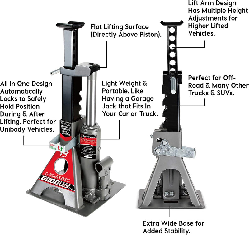 3-Ton All-in-One Hydraulic Bottle Jack & Vehicle Stand