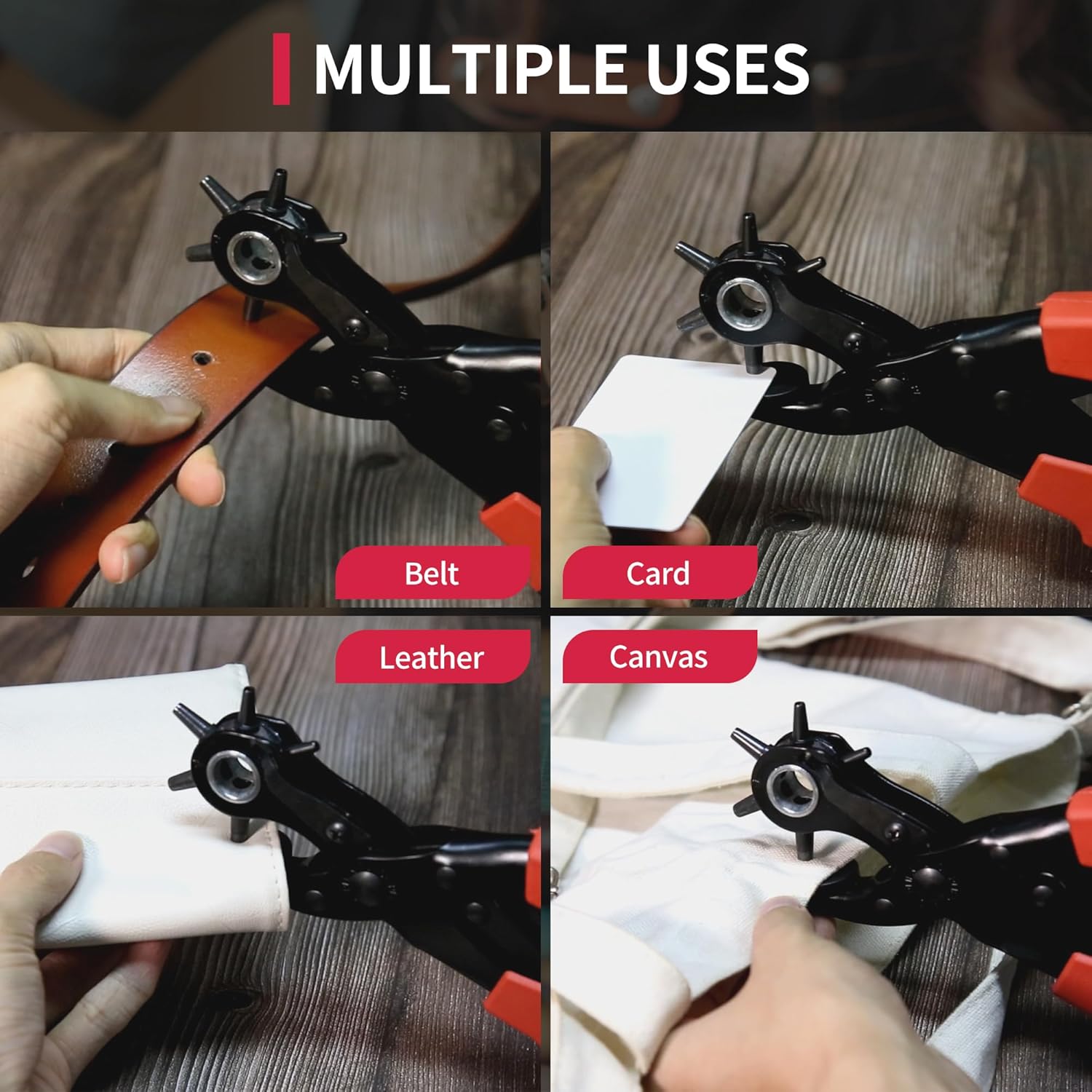 Heavy-Duty Revolving Leather Hole Punch Pliers