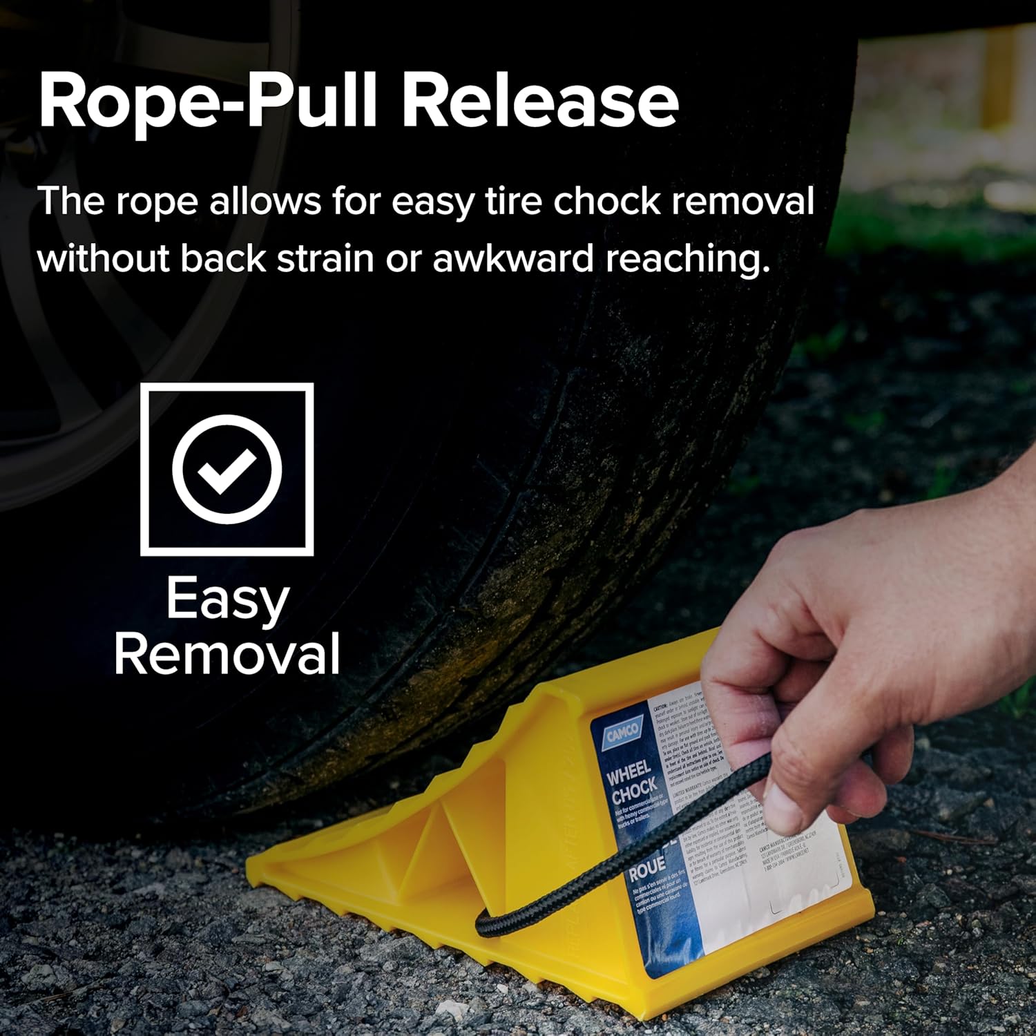 Heavy-Duty RV Wheel Chocks with Rope – 2 Pack