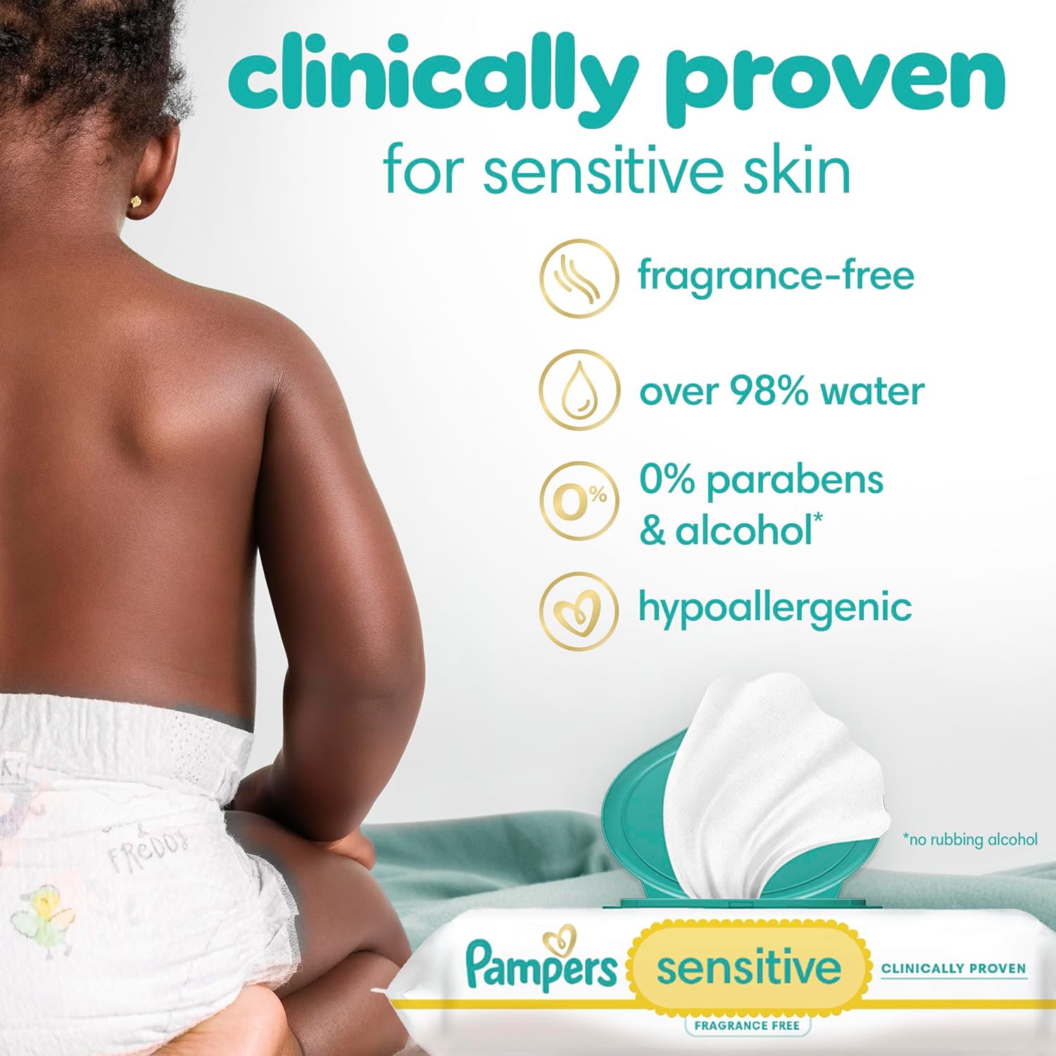 Sensitive Fragrance-Free Baby Wipes – 1344 Count, 24 Flip-Top Packs