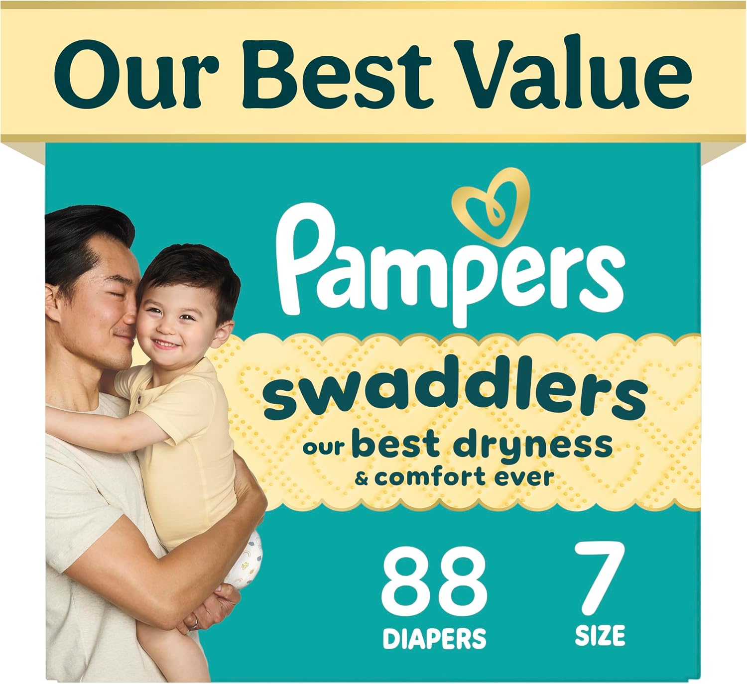 Pampers Swaddlers Diapers Size 7 – 88 Count, Hypoallergenic