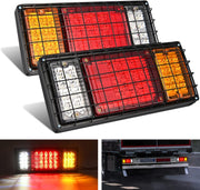 Nilight 40-LED Trailer Tail Light Kit – Red, Amber & White, 2-Pack