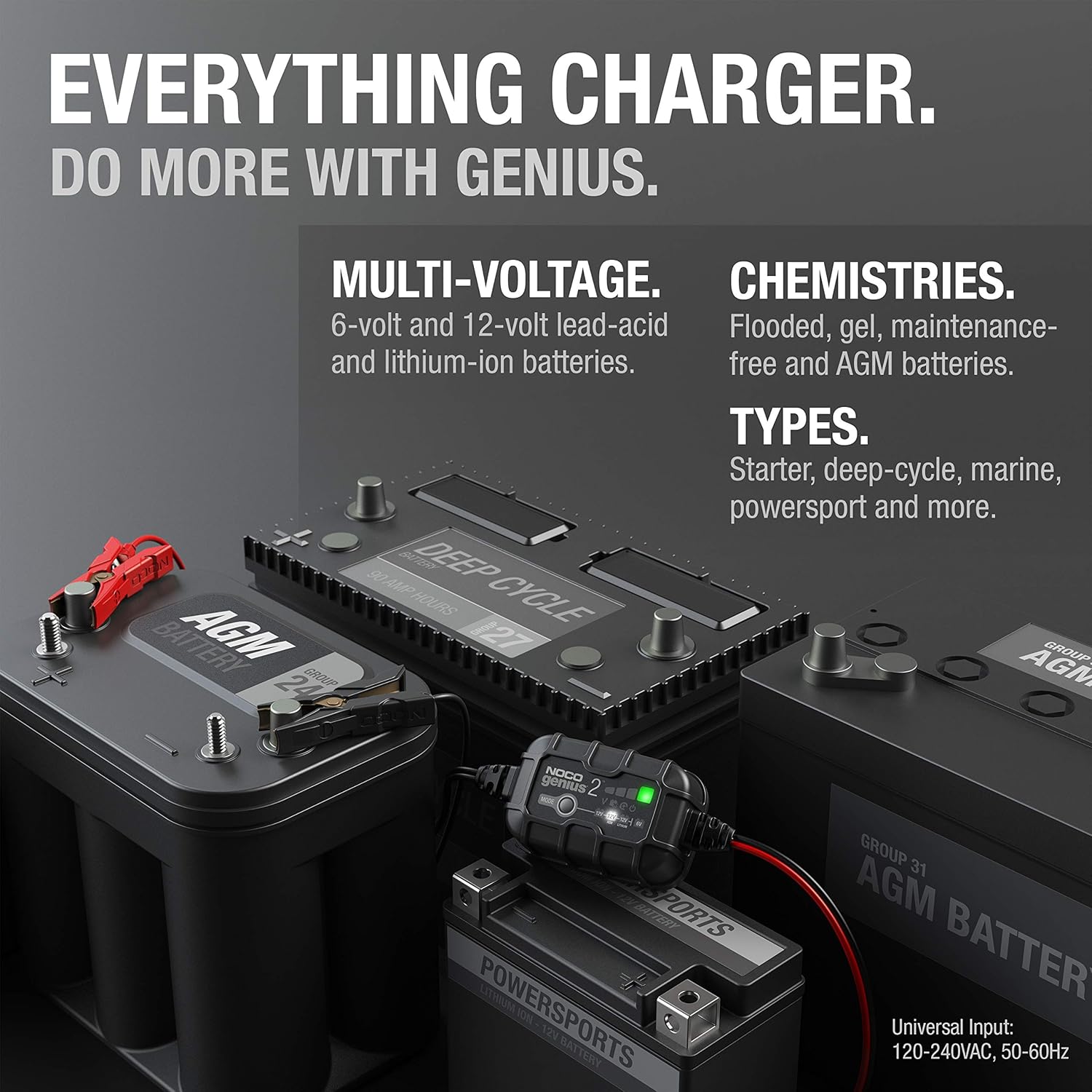 NOCO GENIUS2 Smart Battery Charger – 2A, 6V/12V