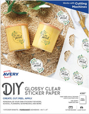 Avery Printable Sticker Paper 8.5" x 11" – Glossy Clear
