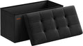 Foldable Storage Ottoman Bench Black