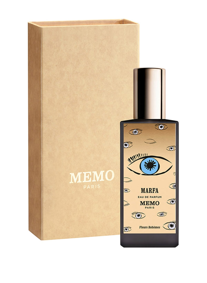Memo Paris Marfa Eau de Parfum 75ml 2.5 fl oz bottle with eye motif - unisex tuberose niche perfume