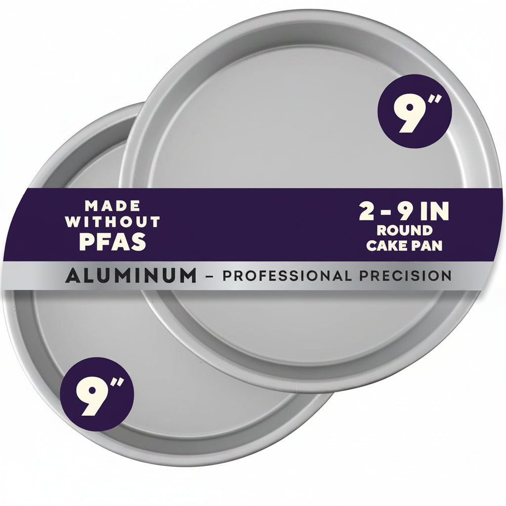 9-Inch Aluminum Round Cake Pan Set