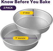 9-Inch Aluminum Round Cake Pan Set