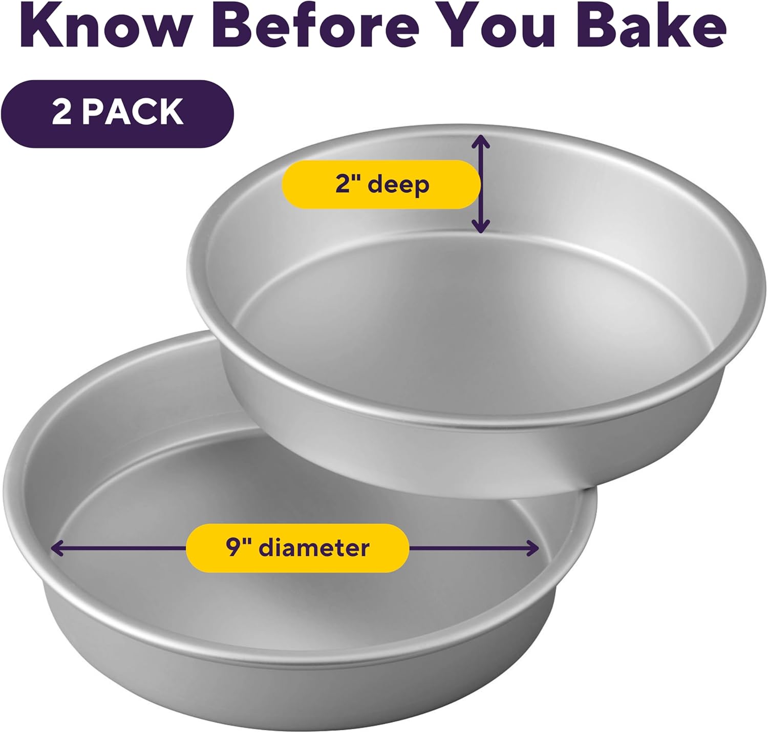 9-Inch Aluminum Round Cake Pan Set