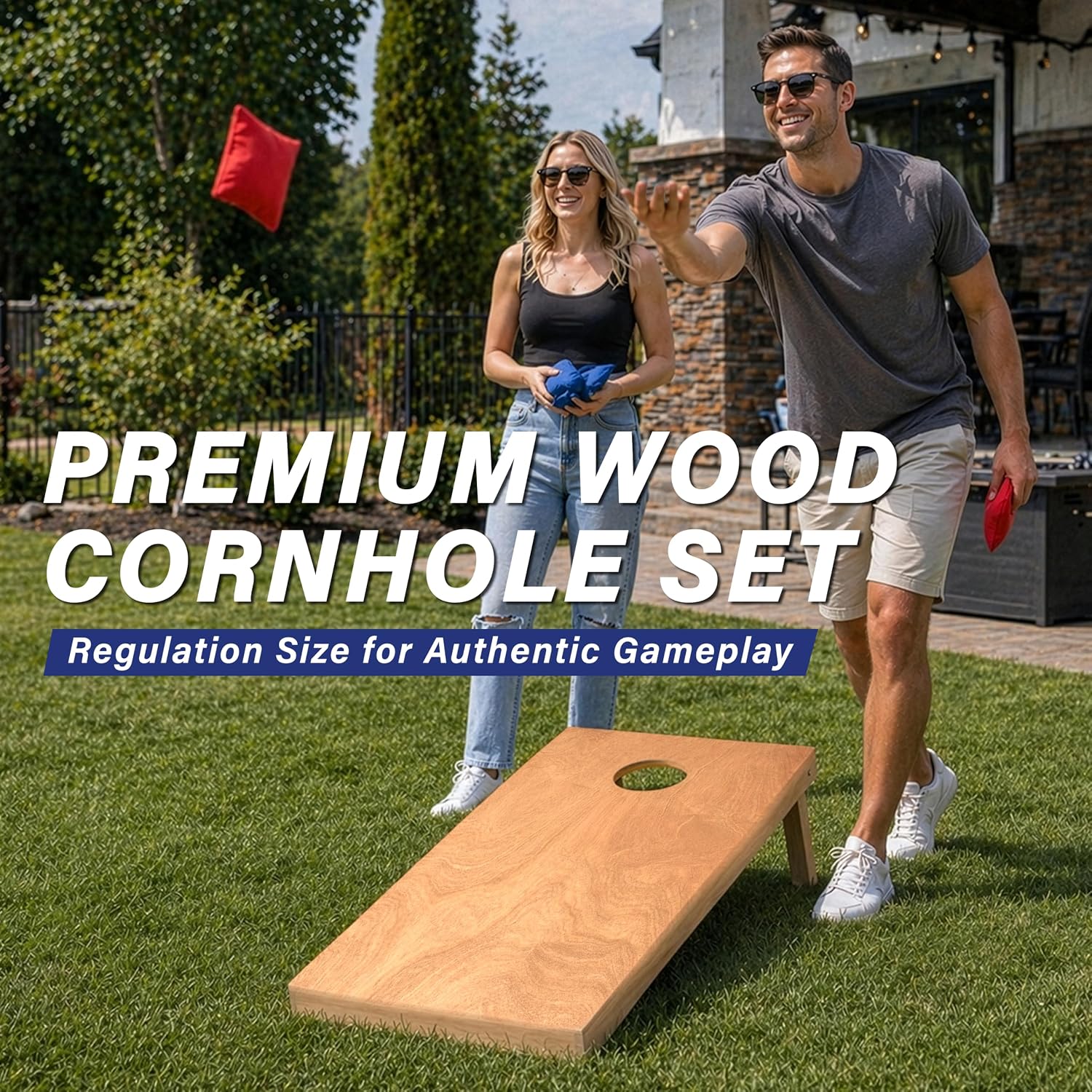 Regulation Wooden Cornhole Boards Set