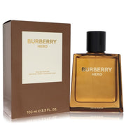 Burberry Hero Eau de Parfum 100ml 3.4 fl oz amber bottle with brown box - woody cedarwood fragrance for men