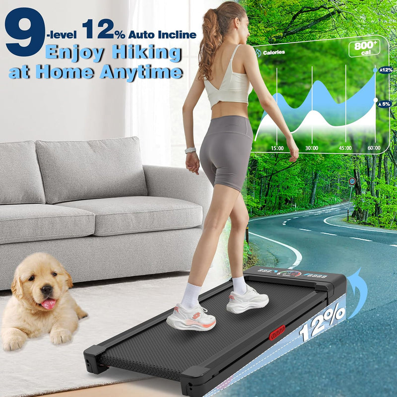 Walking Pad Treadmill with Auto Incline