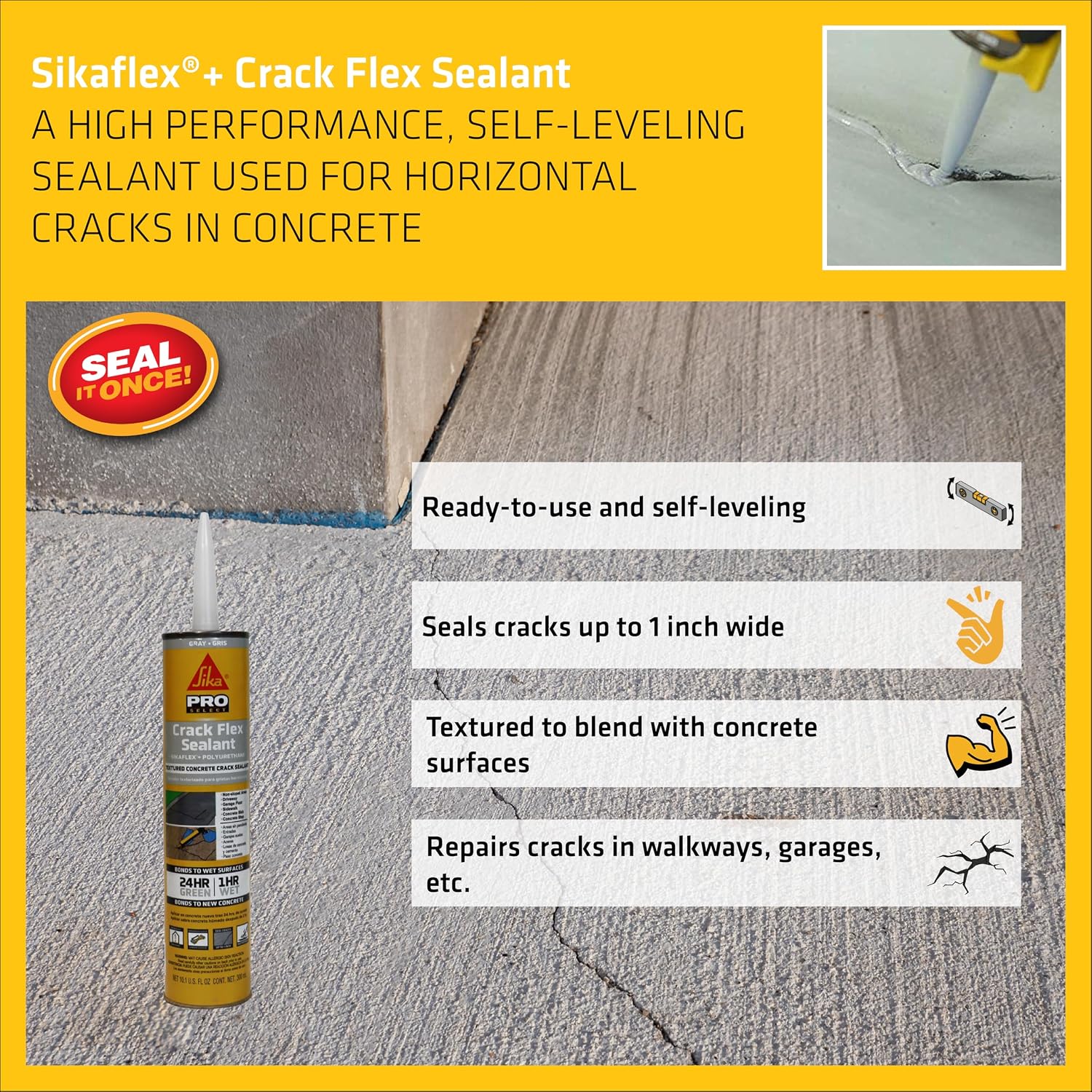 Crack Flex Self-Leveling Sealant, Gray