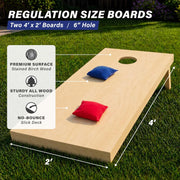 Solid Wood Cornhole Game Set with 8 Toss Bags
