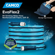 50-ft Lightweight RV Drinking Water Hose – Fabric Reinforced
