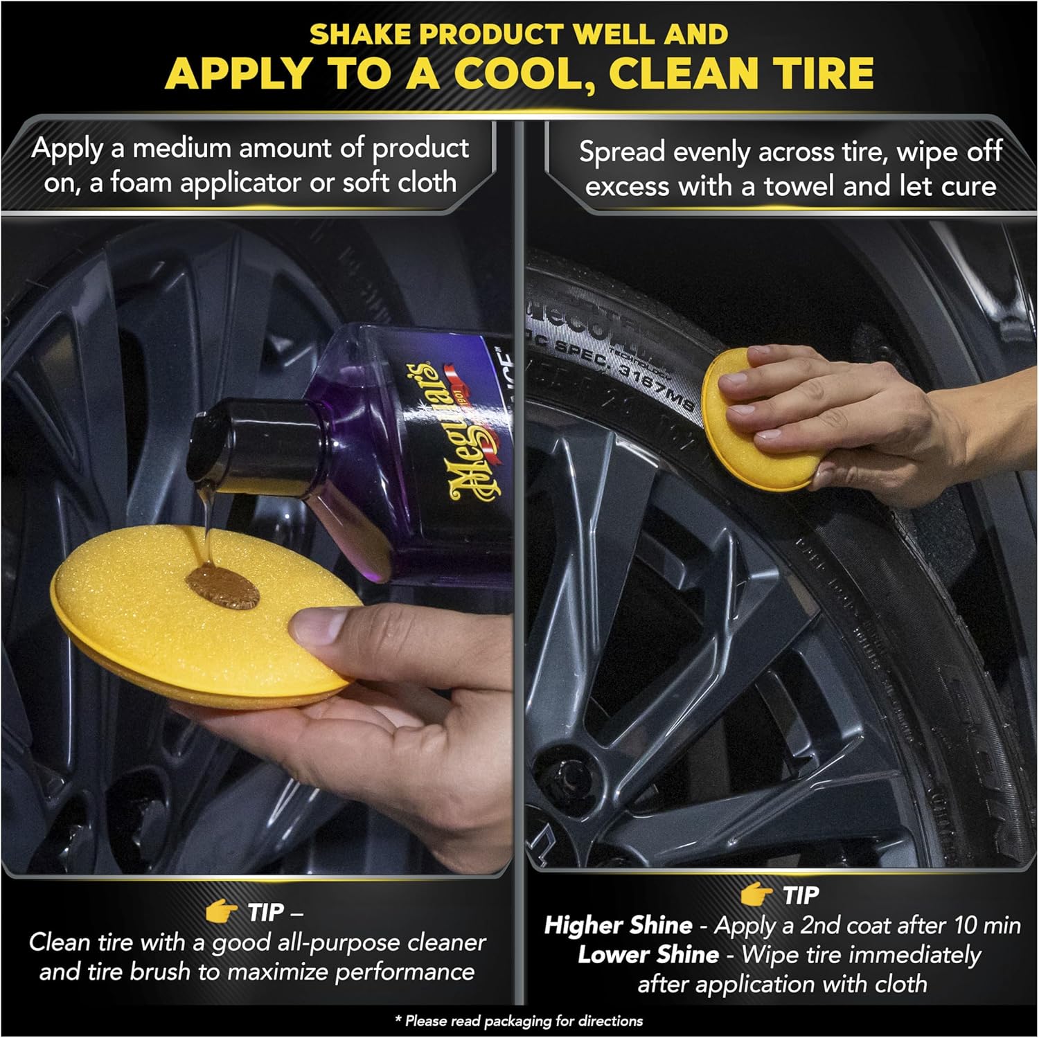 Meguiar’s Endurance Tire Gel – Long-Lasting Tire Shine, 16 Oz
