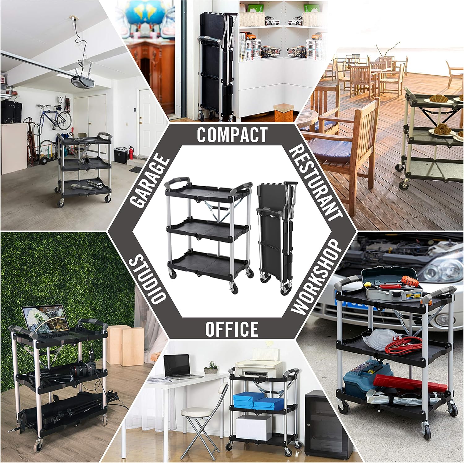 Folding Service Cart