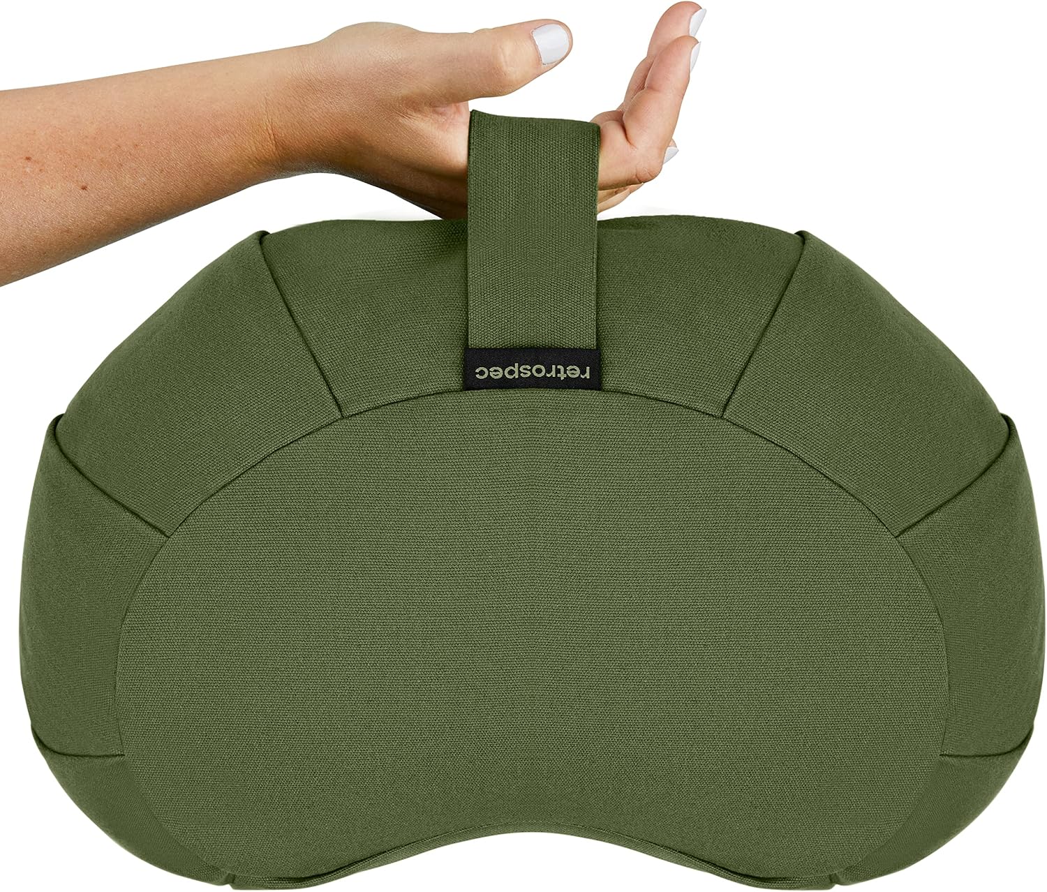 Crescent Meditation Cushion with Buckwheat Hull Fill