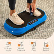 Compact Vibration Plate Exercise Machine with Resistance Bands
