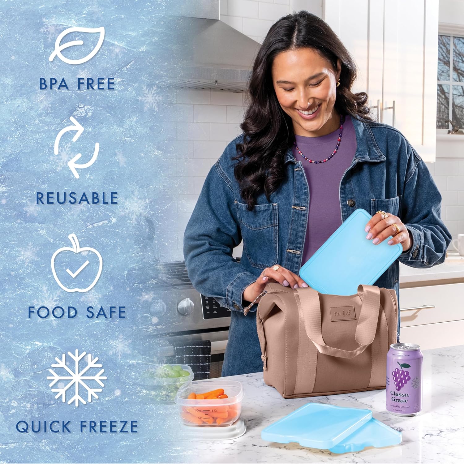 Reusable XL Slim Ice Packs – 4 Pack