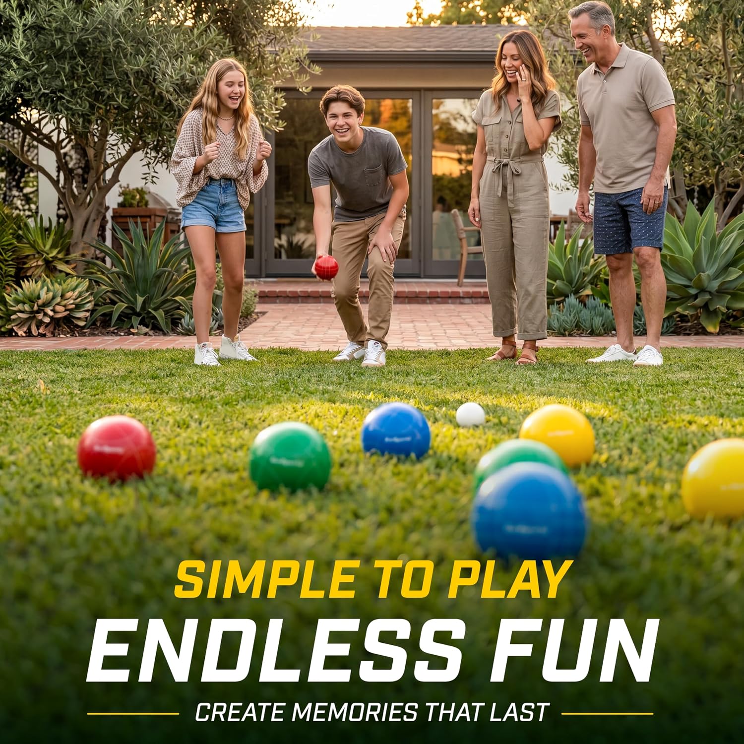 90 mm Bocce Ball Set for Outdoor Lawn Games