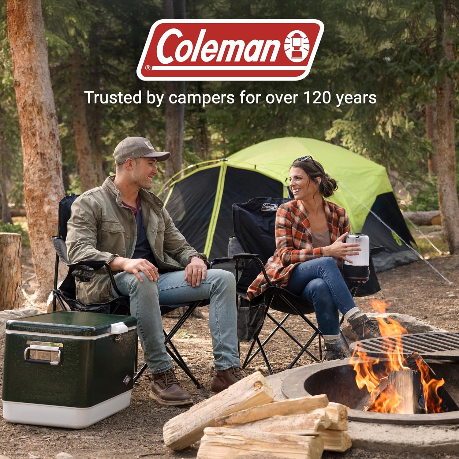 Coleman Portable Camping Chair with 4-Can Cooler