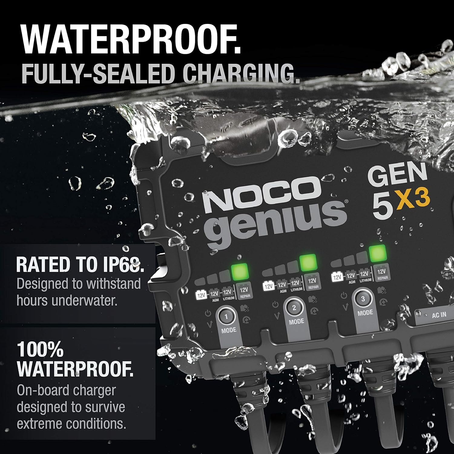 3-Bank 15A Onboard Marine Battery Charger