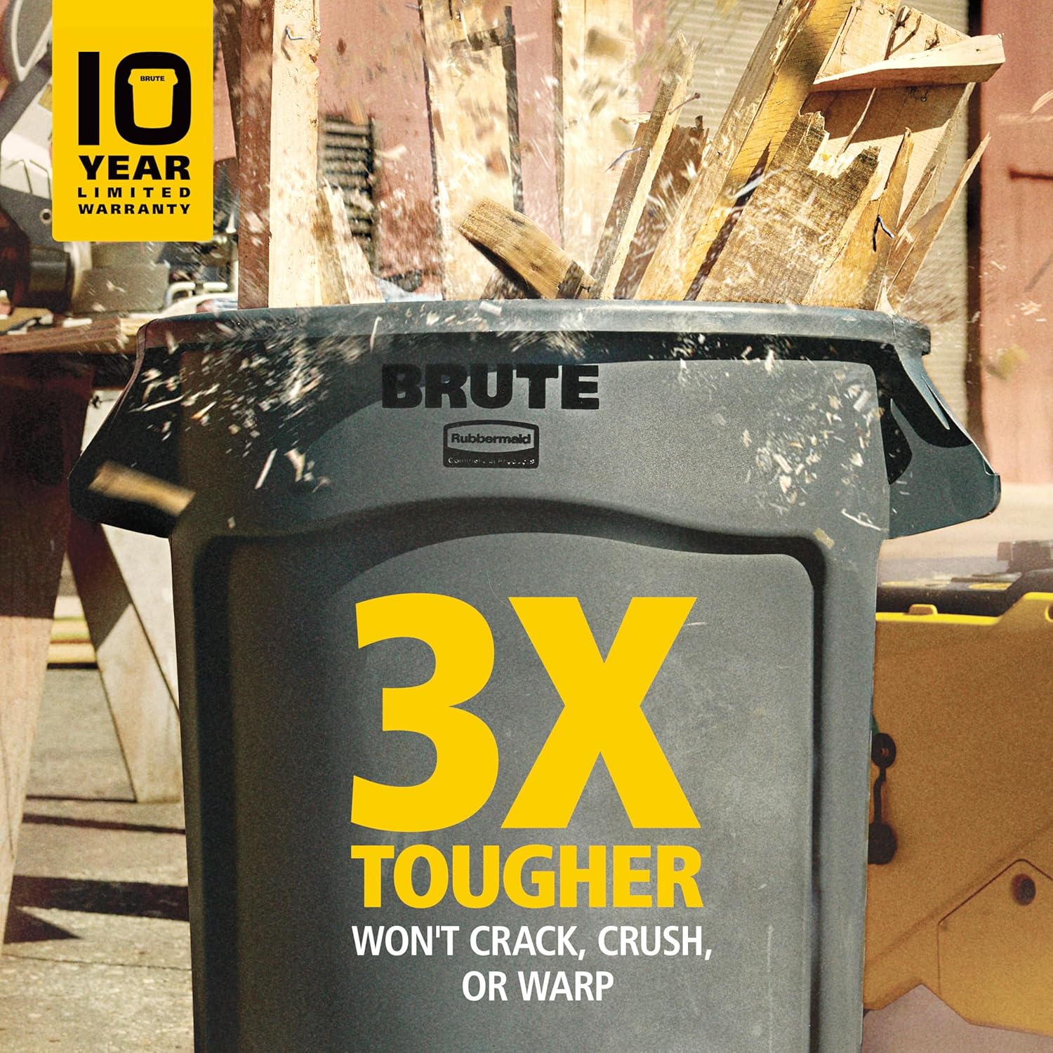 Heavy-Duty Round Trash Can