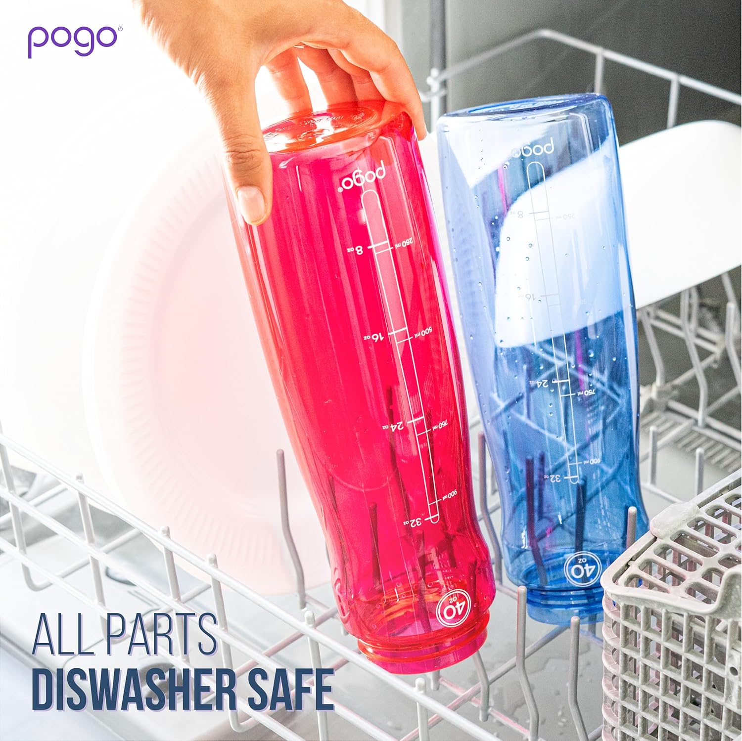 Pogo BPA-Free Tritan Plastic Water Bottle with Chug Lid – 32 oz