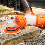 Clear RV Sewer Hose Elbow with 4-in-1 Adapter